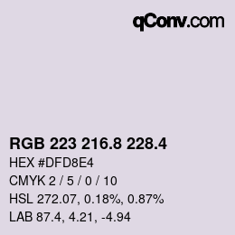 カラーコード: RGB 223 216.8 228.4 | qconv.com