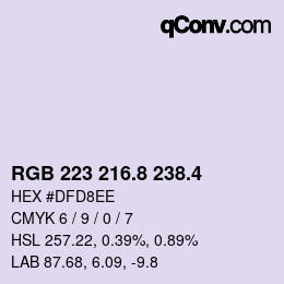 カラーコード: RGB 223 216.8 238.4 | qconv.com