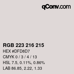 Color code: RGB 223 216 215 | qconv.com