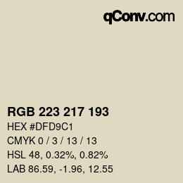 颜色代码: RGB 223 217 193 | qconv.com