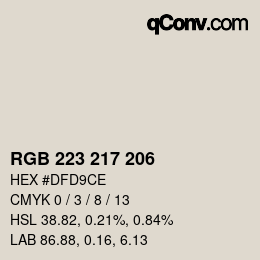 Color code: RGB 223 217 206 | qconv.com