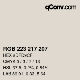 Color code: RGBA 223 217 207 1 | qconv.com