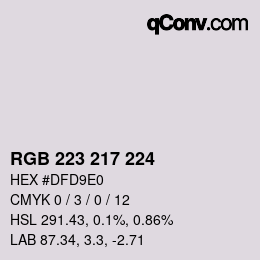 カラーコード: RGB 223 217 224 | qconv.com