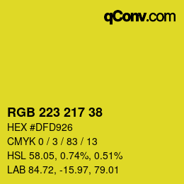 颜色代码: RGB 223 217 38 | qconv.com