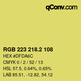 カラーコード: RGB 223 218.2 108 | qconv.com