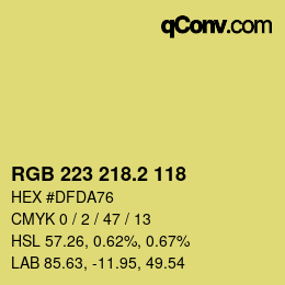 カラーコード: RGB 223 218.2 118 | qconv.com