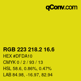 カラーコード: RGB 223 218.2 16.6 | qconv.com