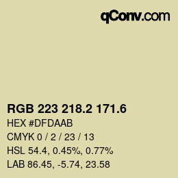 カラーコード: RGB 223 218.2 171.6 | qconv.com