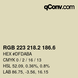 カラーコード: RGB 223 218.2 186.6 | qconv.com