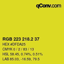 カラーコード: RGB 223 218.2 37 | qconv.com