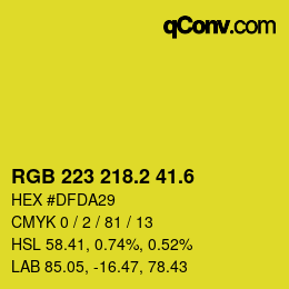 カラーコード: RGB 223 218.2 41.6 | qconv.com