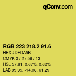 カラーコード: RGB 223 218.2 91.6 | qconv.com