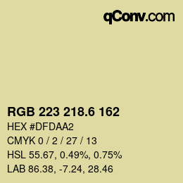 カラーコード: RGB 223 218.6 162 | qconv.com