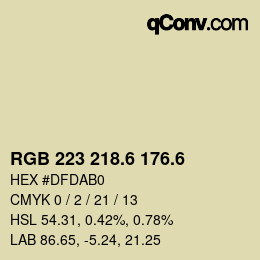 カラーコード: RGB 223 218.6 176.6 | qconv.com