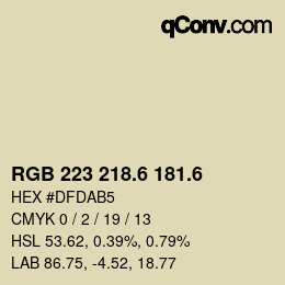 カラーコード: RGB 223 218.6 181.6 | qconv.com