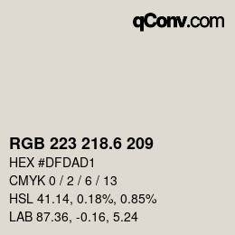 カラーコード: RGB 223 218.6 209 | qconv.com