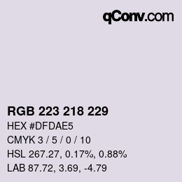 Color code: RGB 223 218 229 | qconv.com