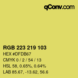 Color code: RGB 223 219 103 | qconv.com