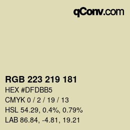 Código de color: RGB 223 219 181 | qconv.com