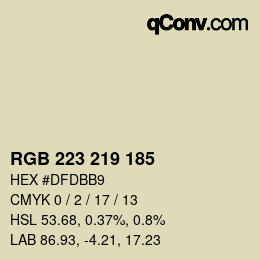 Código de color: RGB 223 219 185 | qconv.com