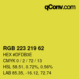 Color code: RGB 223 219 62 | qconv.com