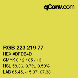 カラーコード: RGB 223 219 77 | qconv.com