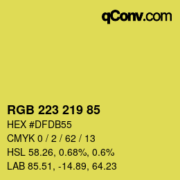 Color code: RGB 223 219 85 | qconv.com