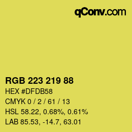 Color code: RGB 223 219 88 | qconv.com