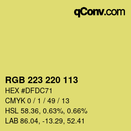 Color code: RGB 223 220 113 | qconv.com