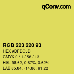 Color code: RGB 223 220 93 | qconv.com