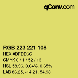 Color code: RGB 223 221 108 | qconv.com