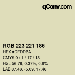 颜色代码: RGB 223 221 186 | qconv.com