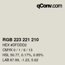 カラーコード: RGB 223 221 210 | qconv.com