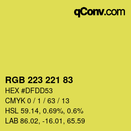 Color code: RGB 223 221 83 | qconv.com