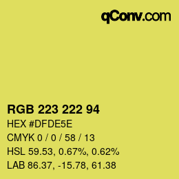 Farbcode: RGB 223 222 94 | qconv.com
