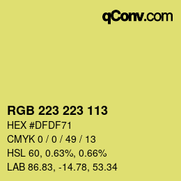 Color code: RGB 223 223 113 | qconv.com