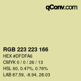 Color code: RGB 223 223 166 | qconv.com