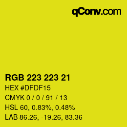 Color code: RGB 223 223 21 | qconv.com