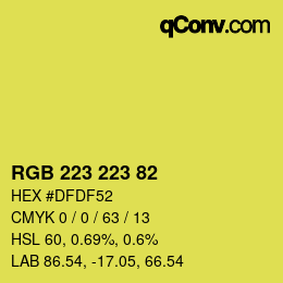 Color code: RGB 223 223 82 | qconv.com