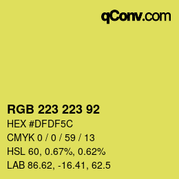 Color code: RGB 223 223 92 | qconv.com