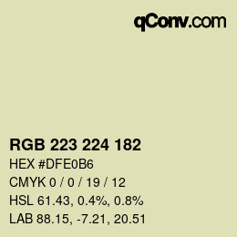 Farbcode: RGB 223 224 182 | qconv.com