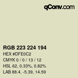 颜色代码: RGB 223 224 194 | qconv.com
