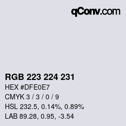 Color code: RGB 223 224 231 | qconv.com