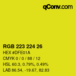Color code: RGB 223 224 26 | qconv.com
