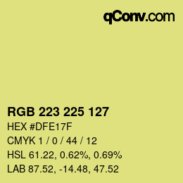 颜色代码: RGB 223 225 127 | qconv.com