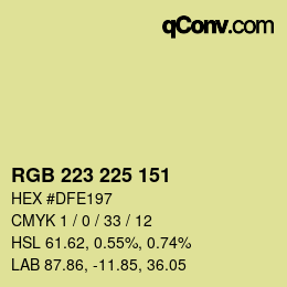 Color code: RGB 223 225 151 | qconv.com