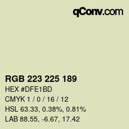 颜色代码: RGB 223 225 189 | qconv.com