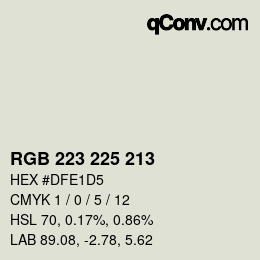 颜色代码: RGB 223 225 213 | qconv.com
