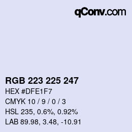 Código de color: RGB 223 225 247 | qconv.com