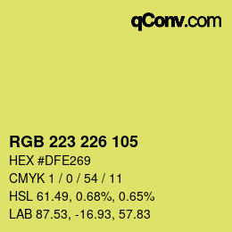 Color code: RGB 223 226 105 | qconv.com